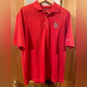 Nike Golf “FitDry” St. Louis Cardinals Golf Polo - L 
Red